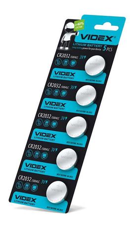 Батарейка літієва Videx CR2032 5шт BLISTER CARD 22761
