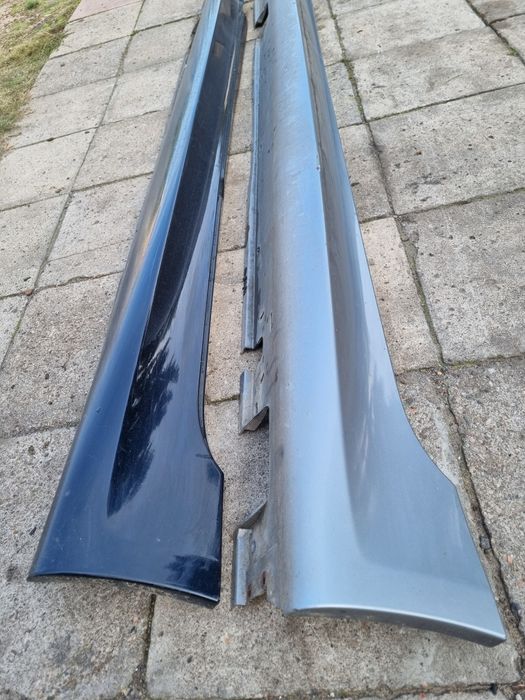 BMW E60 E61 próg lewy m pakiet silbergrau carbonschwarz nakładka