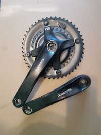 Mechanizm korbowy SHIMANO FC-TY501 dwa blaty 46/30 uszkodzone gwinty