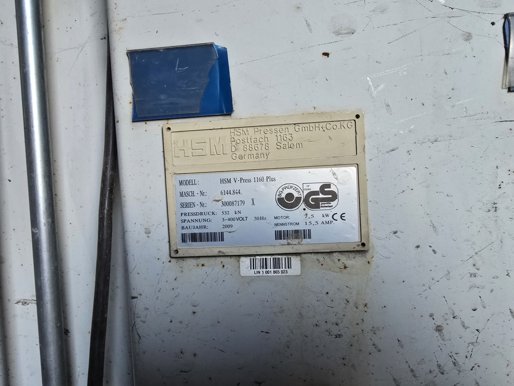 Belownica prasa hasm 1160 Makulatura folia