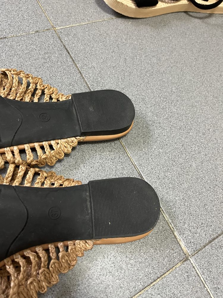 Mules rasas de ráfia,Shein,como novas,tamanho 37,5€