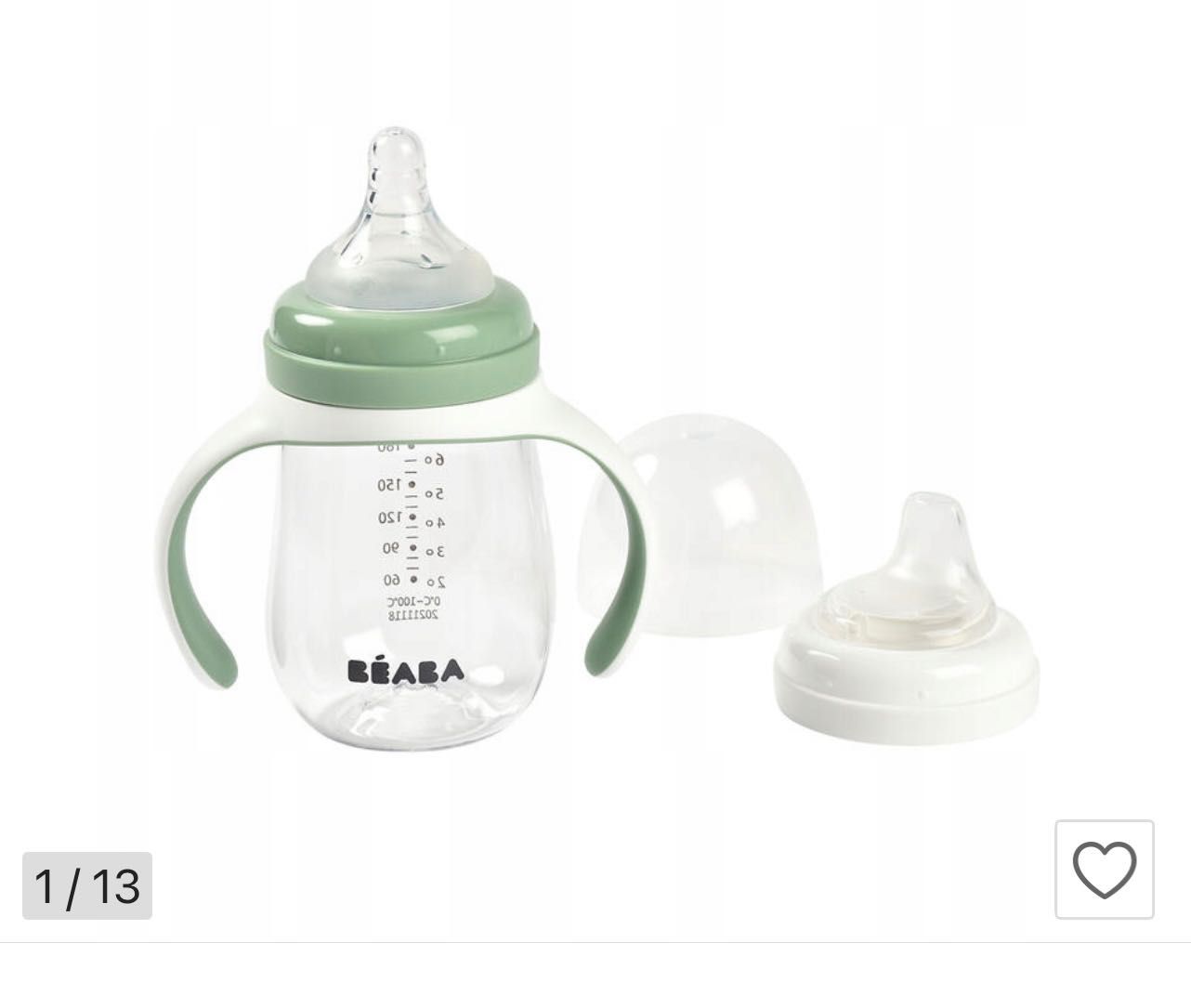 Butelka Beaba treningowa 2 w 1 sage green 210 ml