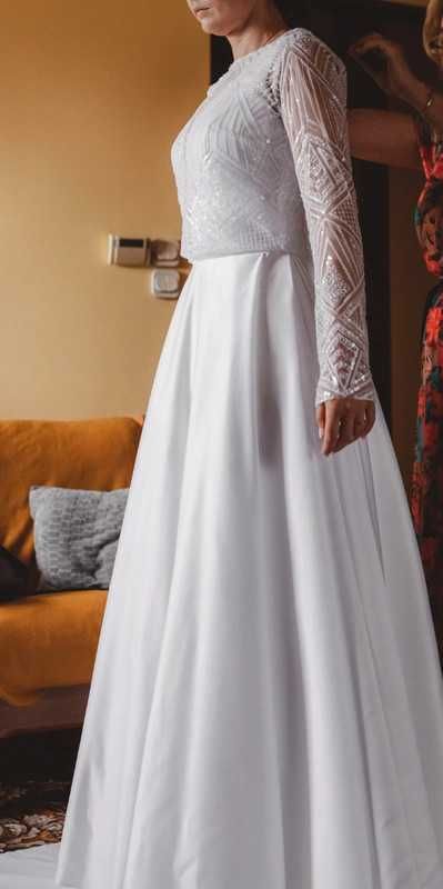 Biała suknia ślubna boho klasyka