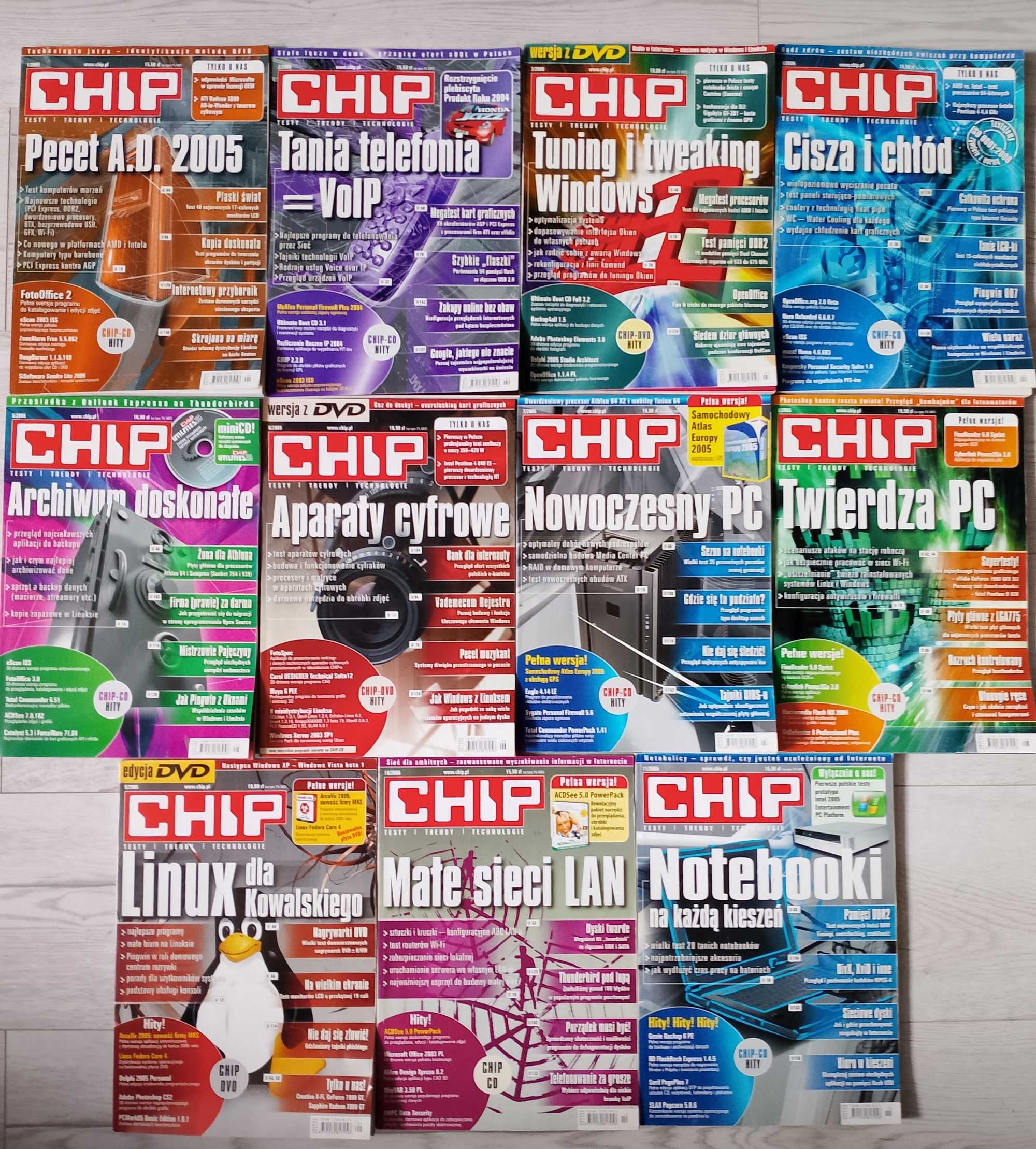 CHIP - magazyn komputerowy, 2005, numery 1-11