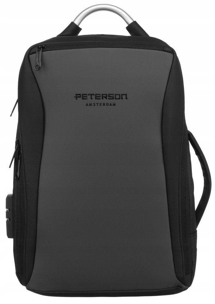 duży, pojemny plecak z portem usb i miejscem na laptopa - peterson
