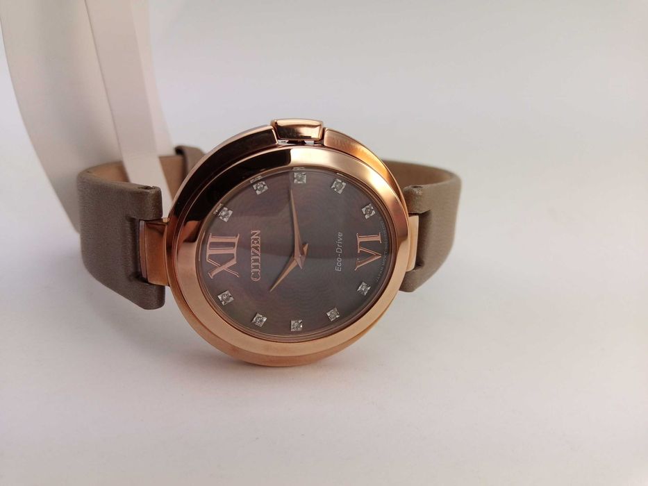 Женские часы 10 бриллиантов Citizen Capella Diamond EX1513-00Y, сапфир