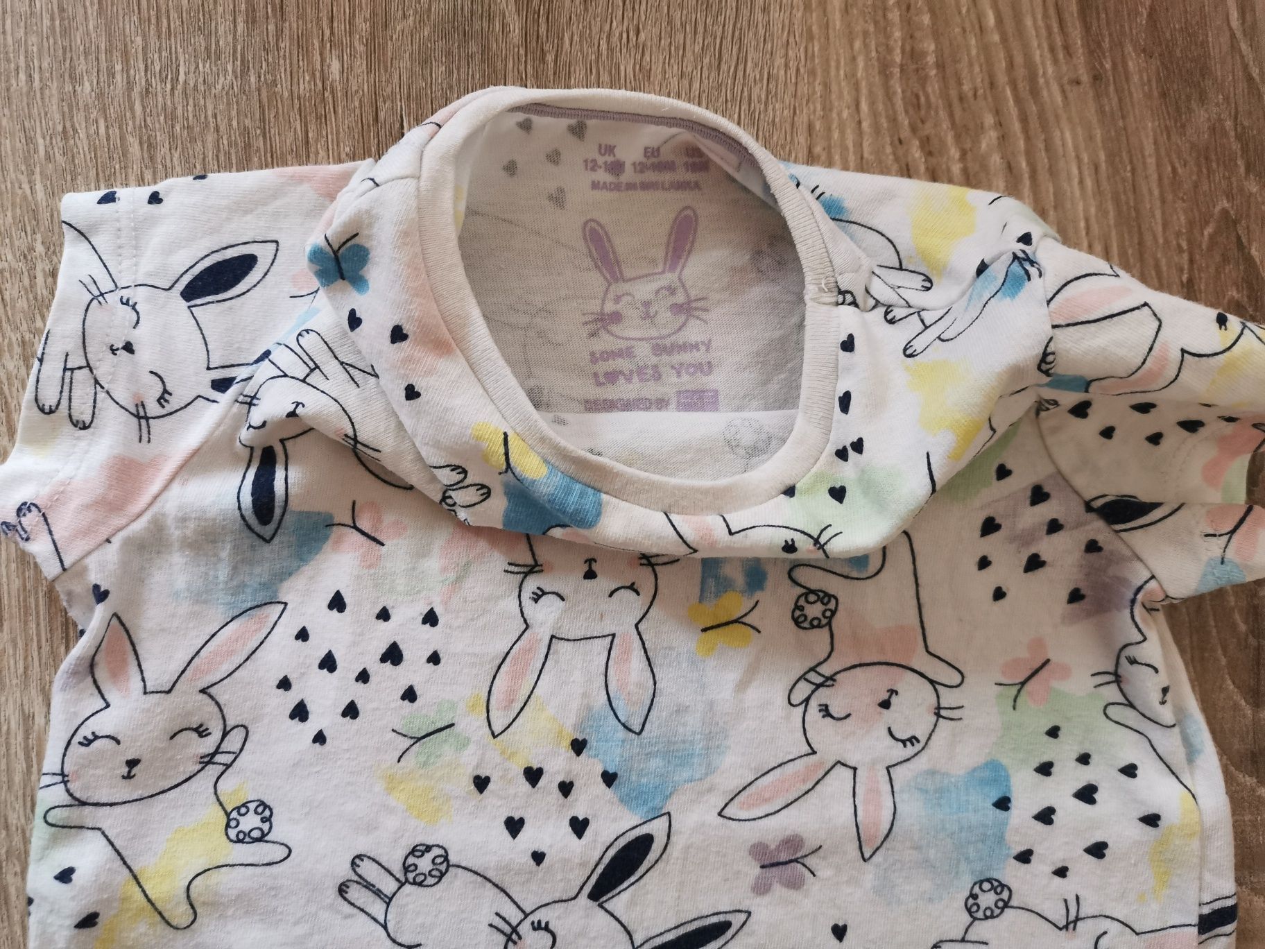 Bawełniana bluzka na krótki rękaw t-shirt F&F dziewczynka 86