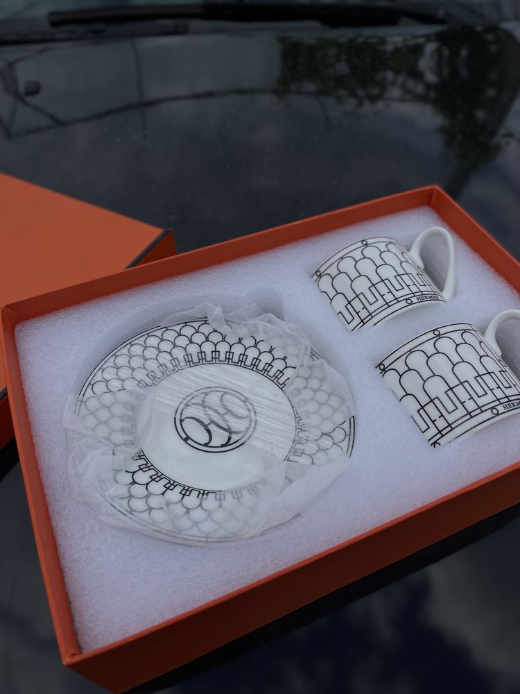 Брендовий набір чашок для чаю/кави Hermes, Діор в стилі карт-таро