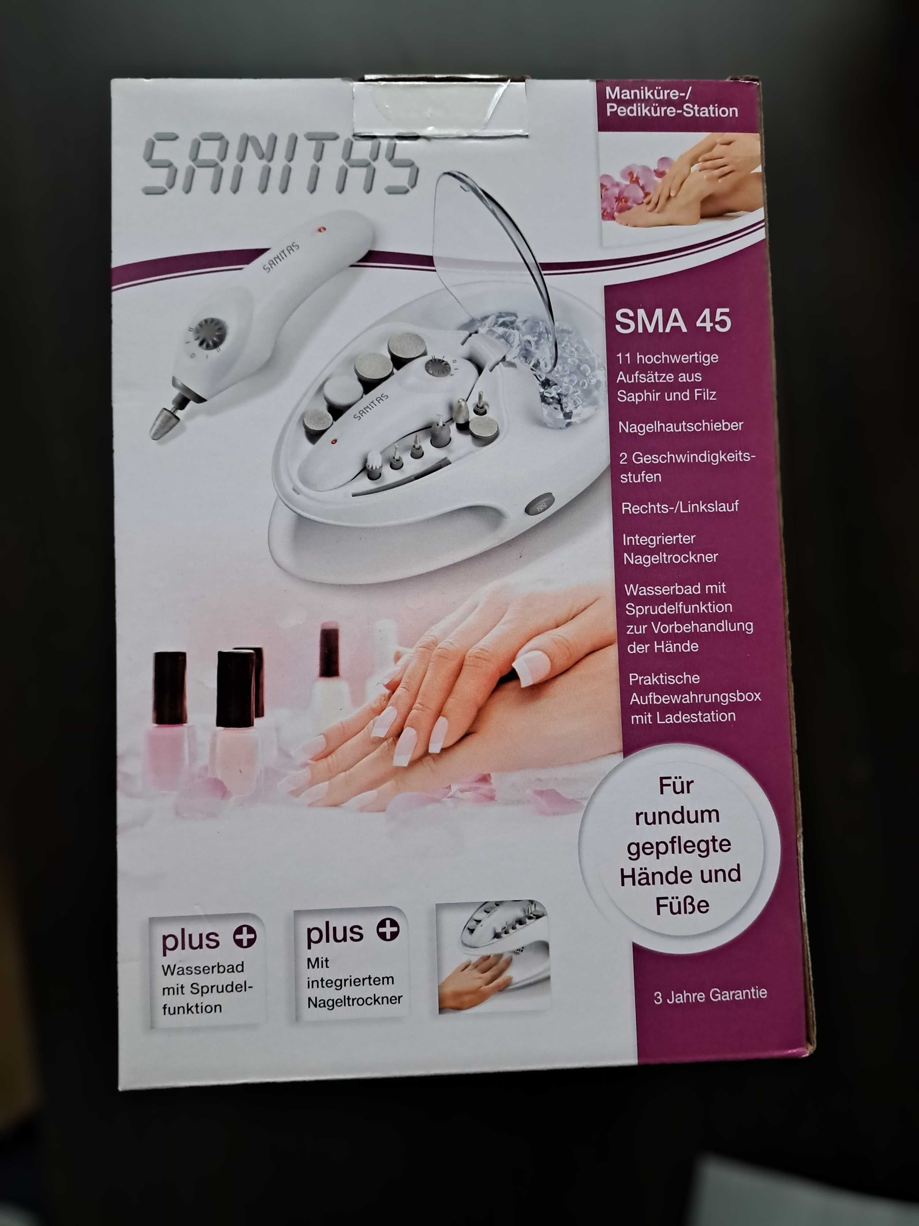 Frezarka Urządzenie do manicure i pedicure Sanitas hydromasaż kąpiel