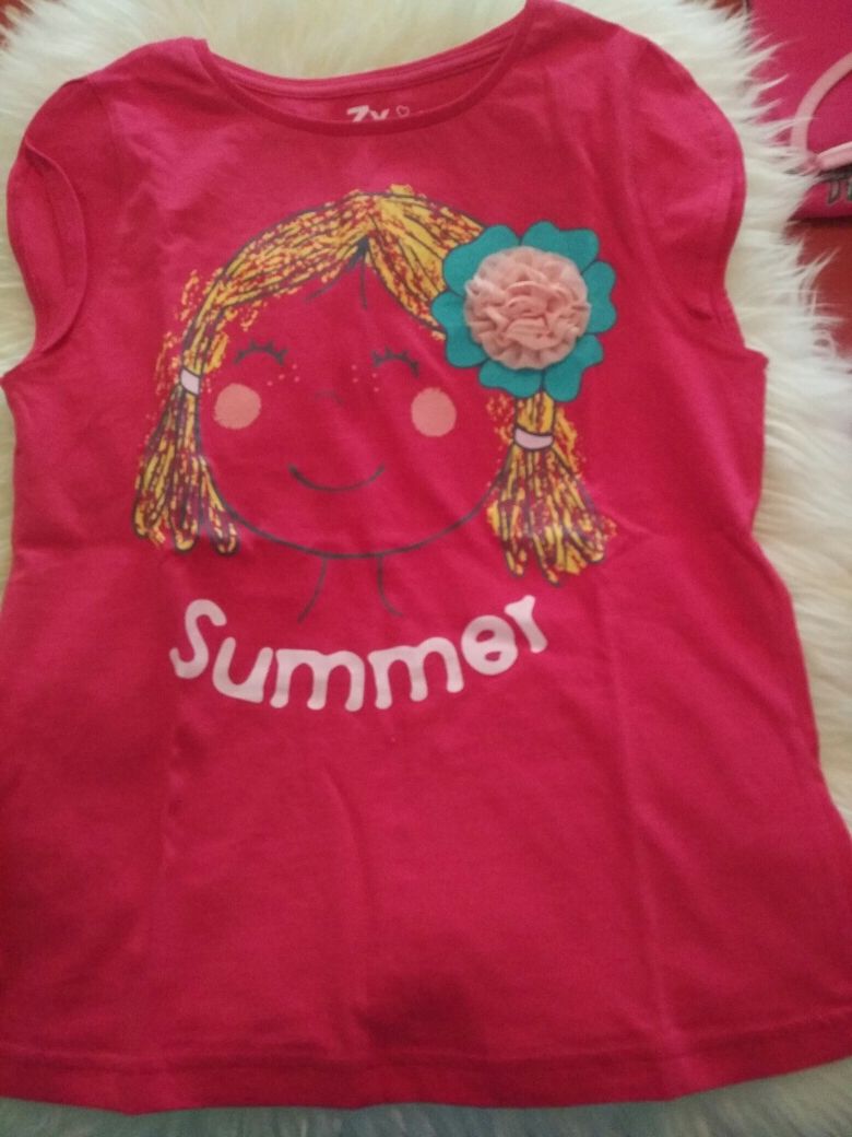 Lote de 8 t-shirts menina Verão t 7-8