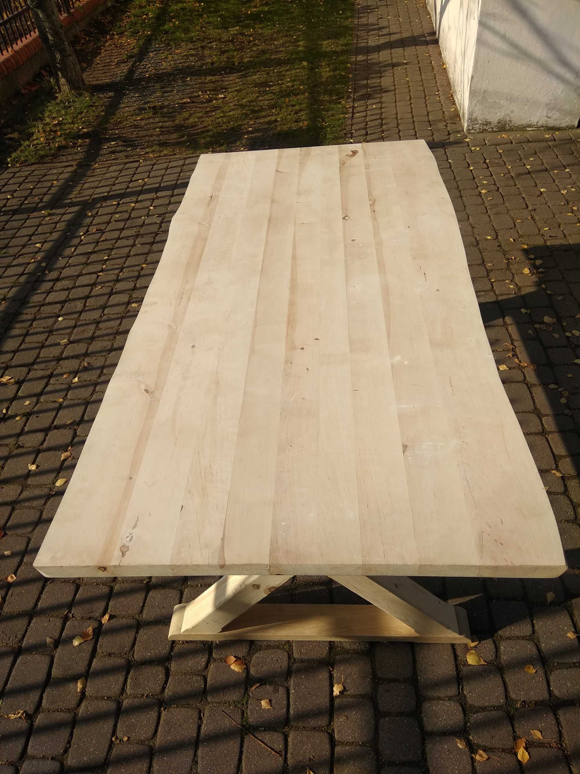 stół drewniany, blat brzoza, duży, solidny, masywny, ciężki
