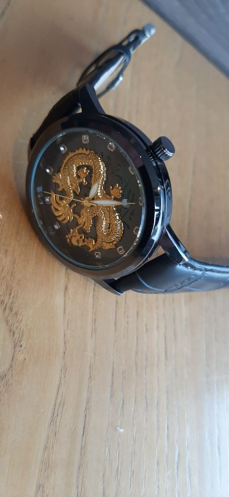 Часы наручные мужские кварцевые унисекс подарок Дракон