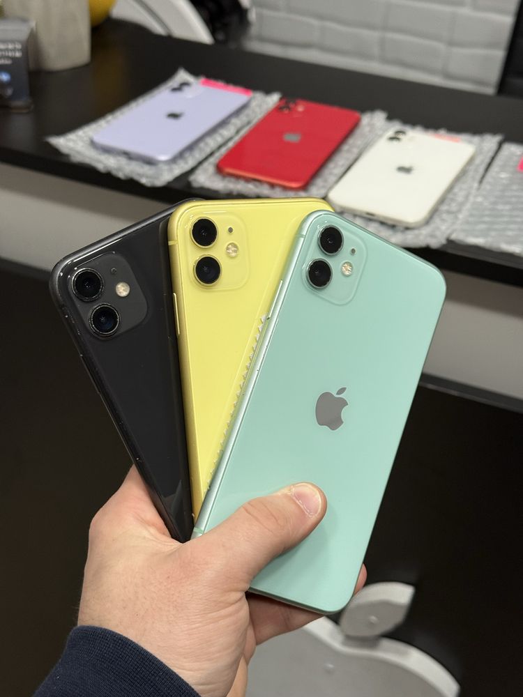 iphone 11 64/128gb white, red, purple, black, yellow, green 100% акумо
