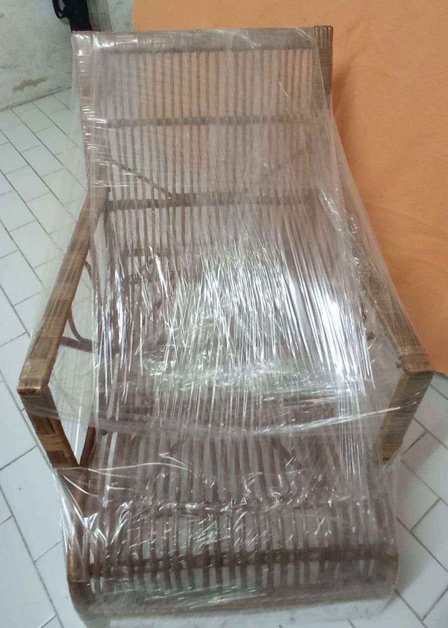 Cadeira de baloiço bambu e verga