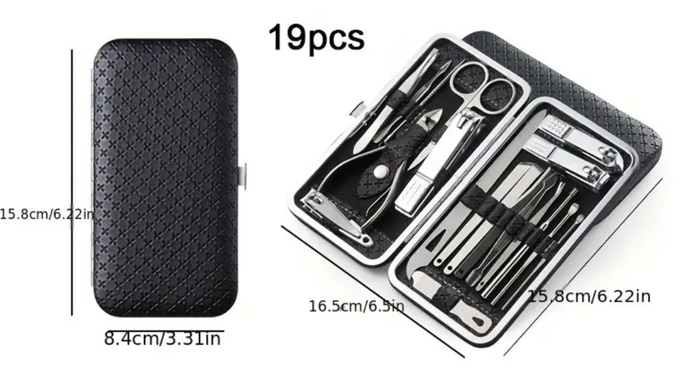 Estojo 19 peças para cuidado pessoal (face, mãos e pés) Novo