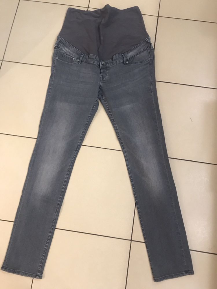 H&M spodnie ciążowe szare rurki jeans r. XL/XXL