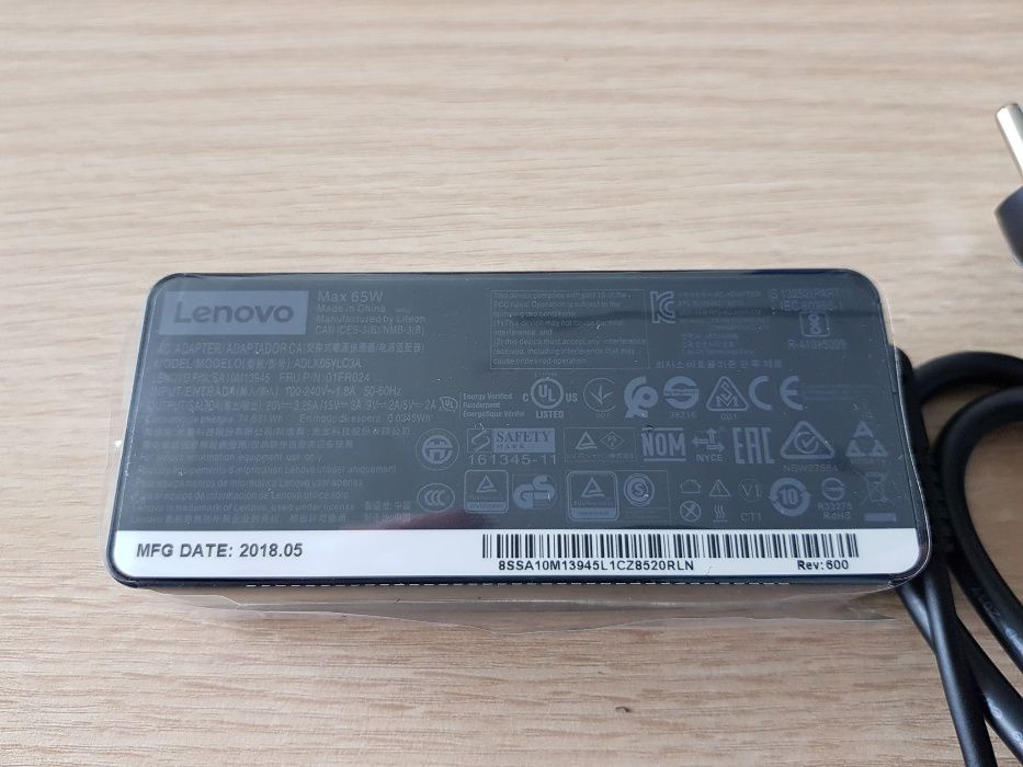 Oryginalny zasilacz LENOVO 65W USB-C Model ADLX65YLC3A