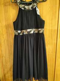Нарядное фирменное платье черного цвета р 42-44