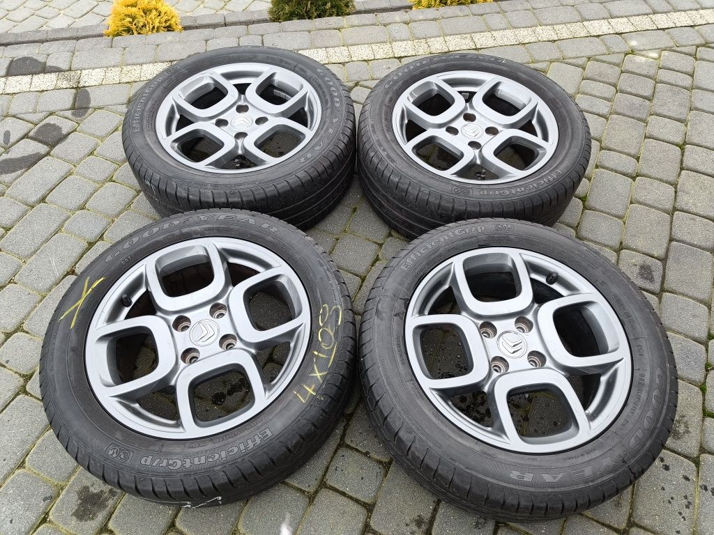 Felgi16 4*108 oryg Citroen stan bdb opona lato 5,5mm kpl