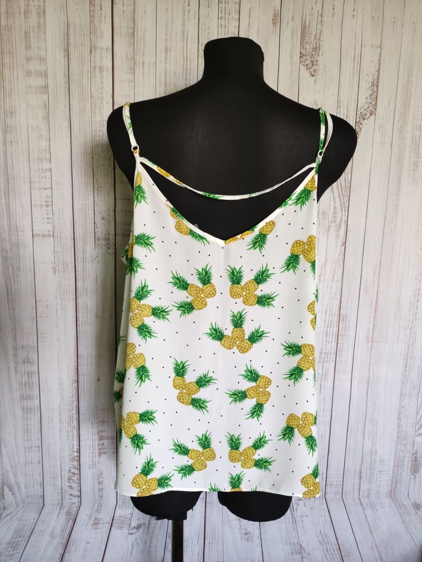 Letnia bluzka w ananasy plus size summer hit plus size 48 4XL