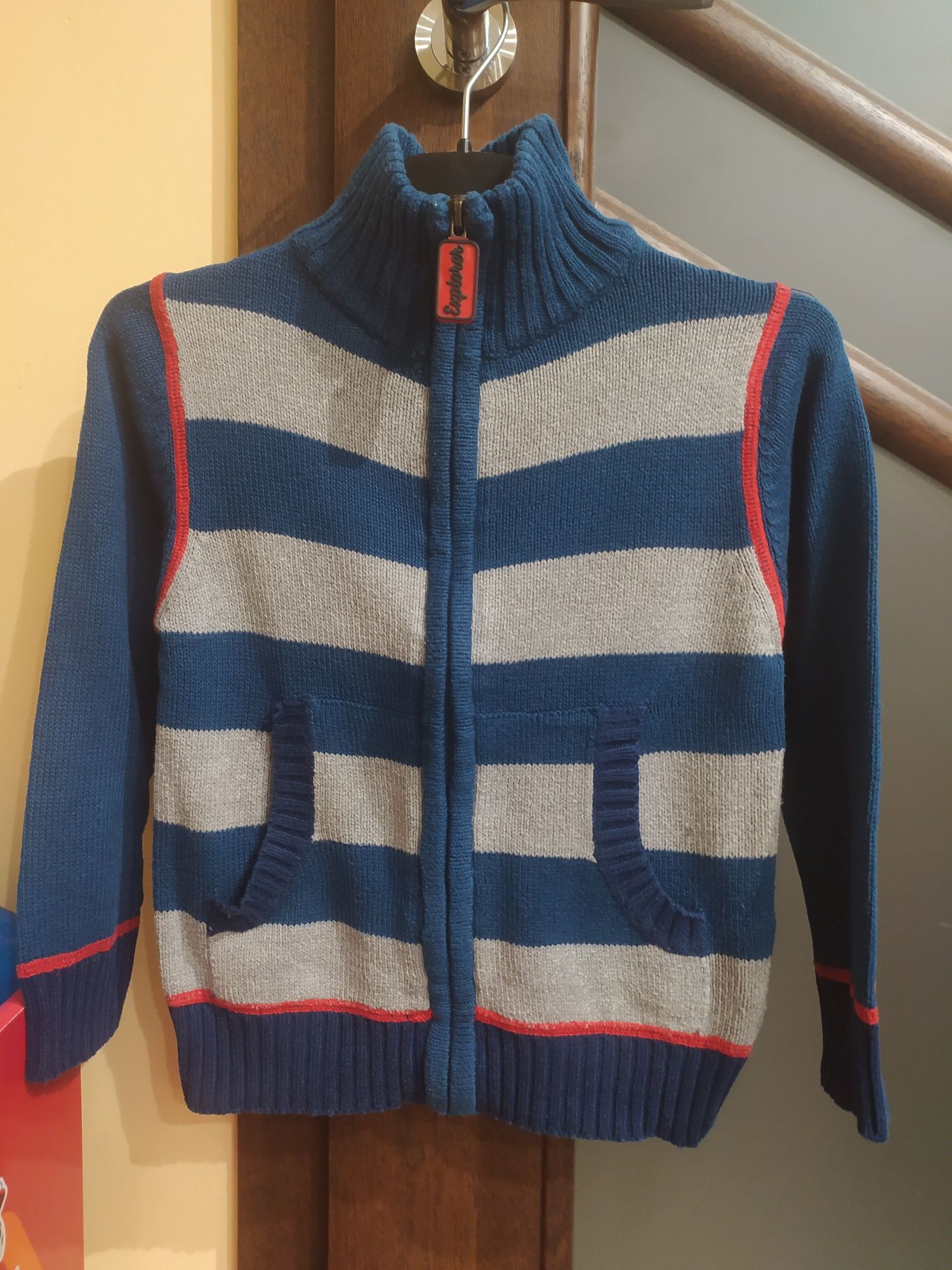 Sweter zapinany bluza bawełniany gruby r 116 5.10.15