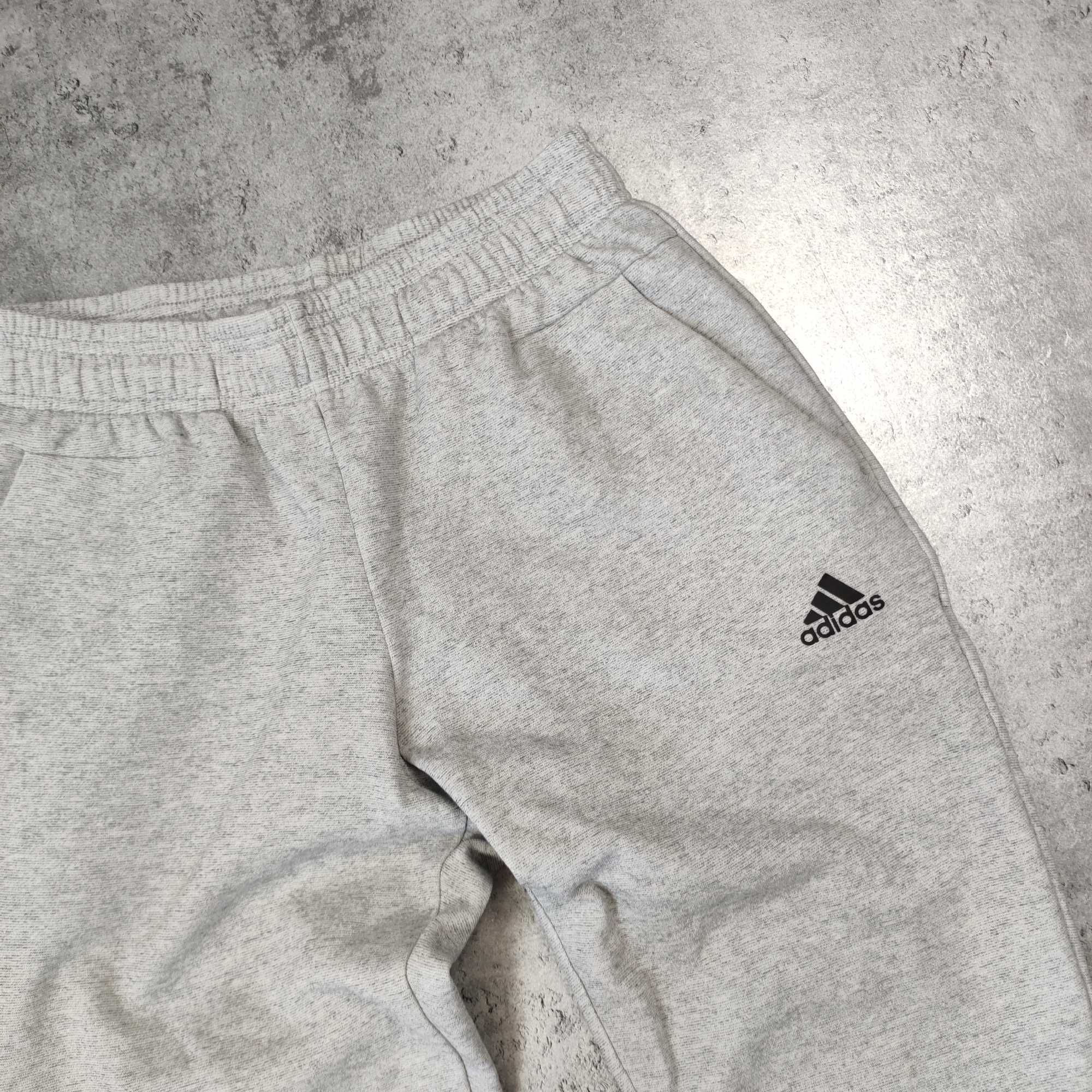 MĘSKIE Dresy Sportowe Bawełniane Małe Logo Szare Treningowe Climacool