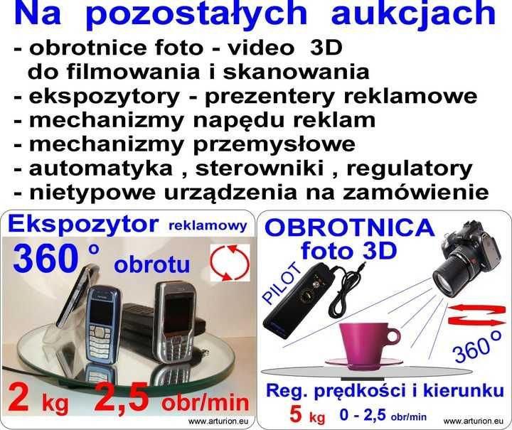 Ekspozytor - Obrotnica - Kawalet - Napęd reklamy do 8 kg