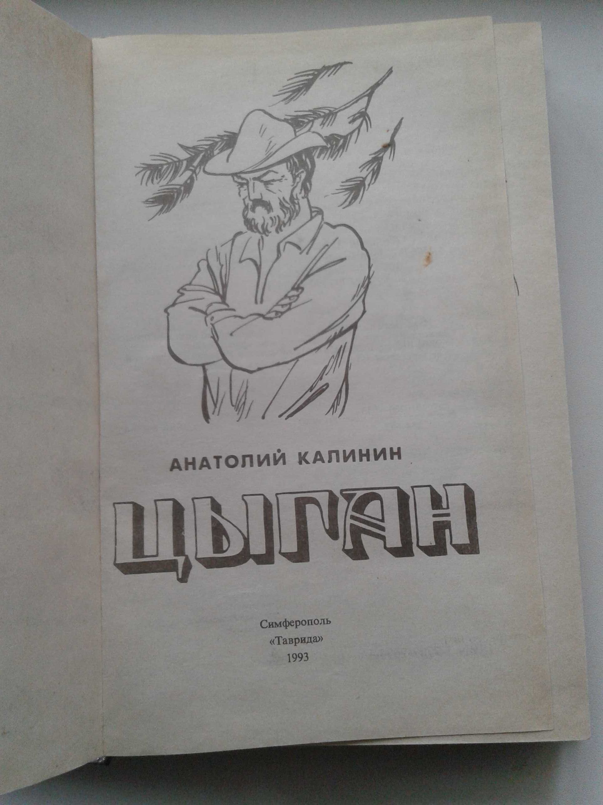 Книга роман "Цыган" Анатолий Калинин 1993 г