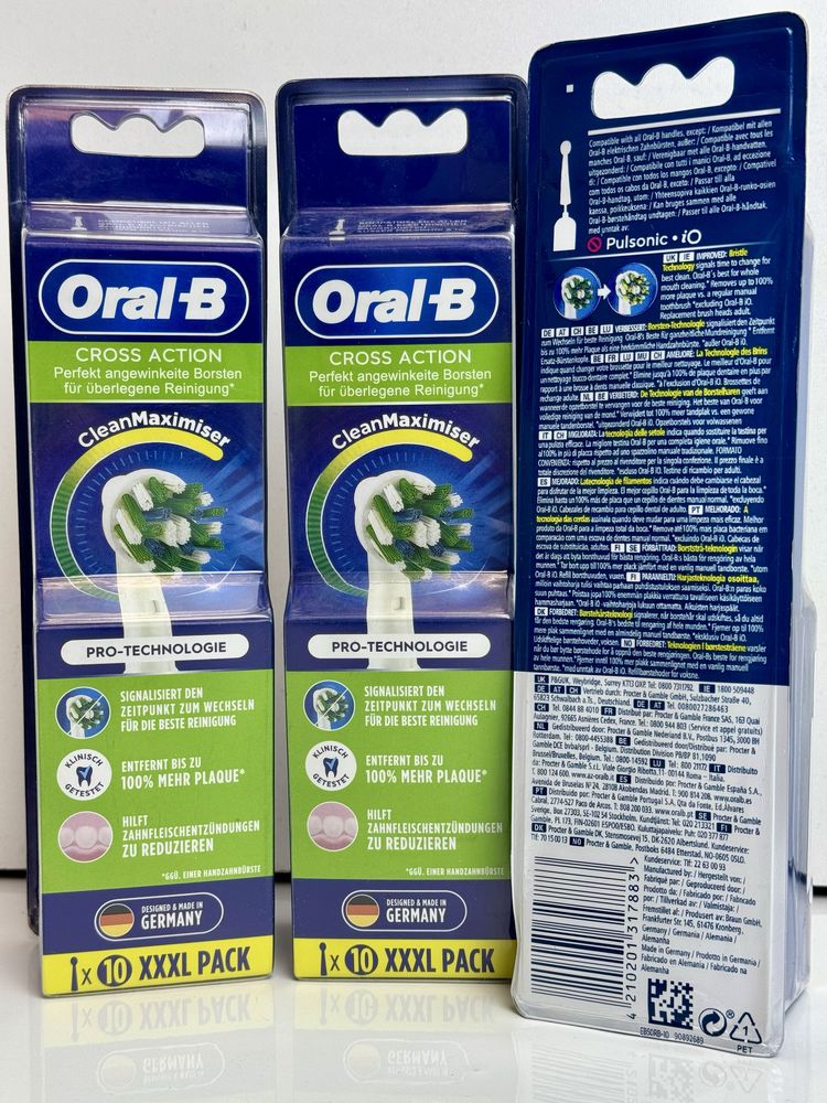 10шт Змінні насадки для елетричної щітки Oral-B CROSSACTION EB50RB-10