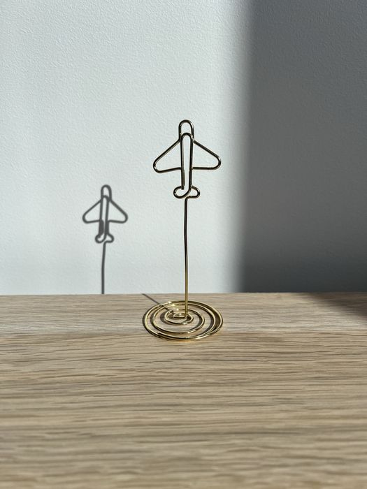 Zestaw 8 szt. złote stojaki memo clip holder – samolot, dekoracja