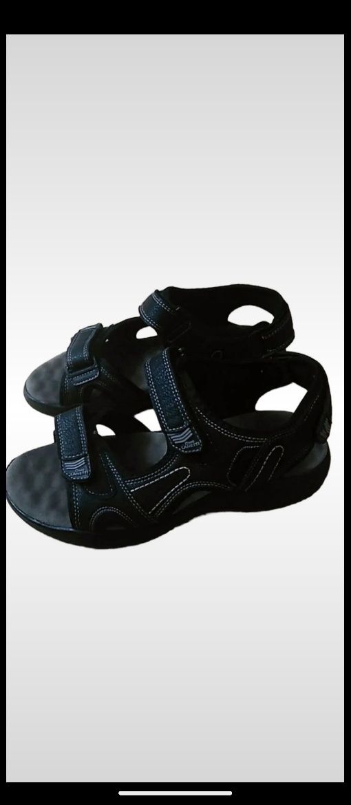 Gino Lanetti czarne damskie sandały na rzepy rozmiar 39