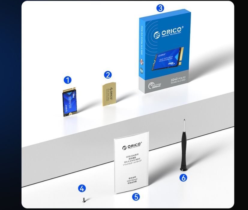 Dysk SSD ORICO M.2 2242 NVMe 512 GB, PCIe 3.0 z