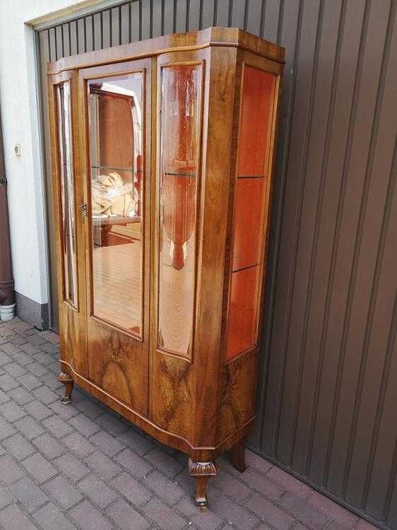 Witryna Biblioteka Serwantka ART-DECO Orzech Stara Antyk Okazja.