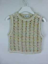 ZARA bluzka crop koraliki wielokolorowa / M mex.28