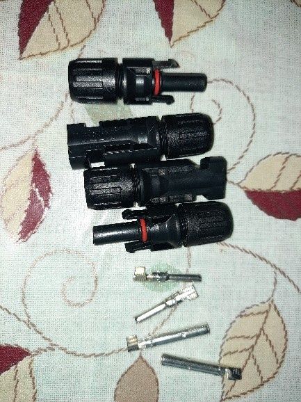 Роз'єм живлення MC4 для сонячних панелей, комплект (штекер+гніздо)