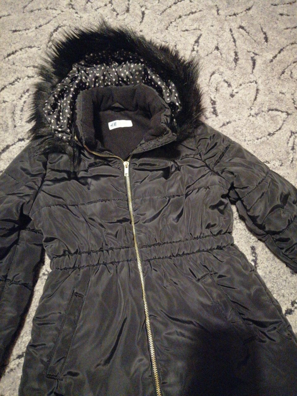 Kurtka zimowa, płaszczyk dla dziewczynki r. 128 H&M J&M