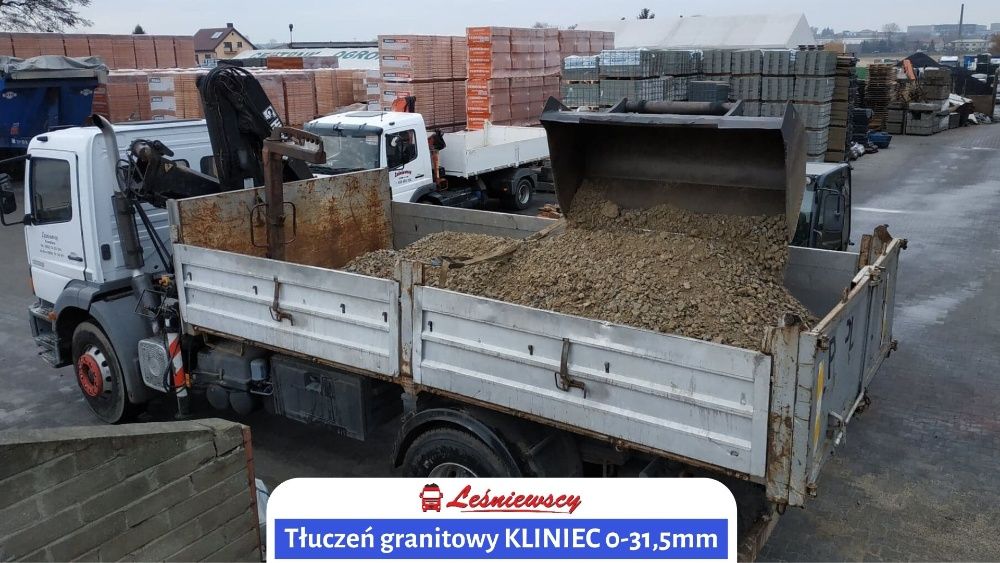 Tłuczeń granitowy KLINIEC 0-31,5mm pod utwardzenie-transport wywrotka