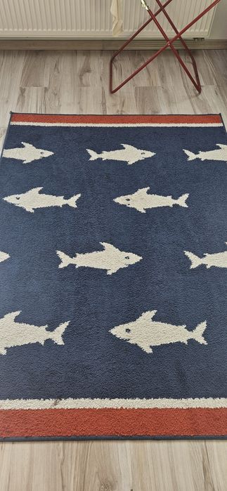 Dywan do pokoju dziecięcego granat z rybami
