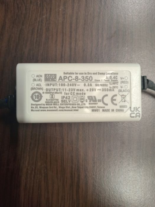 Блок живлення драйвер Mean Well 8W 11~23V 350mA APC-8-350