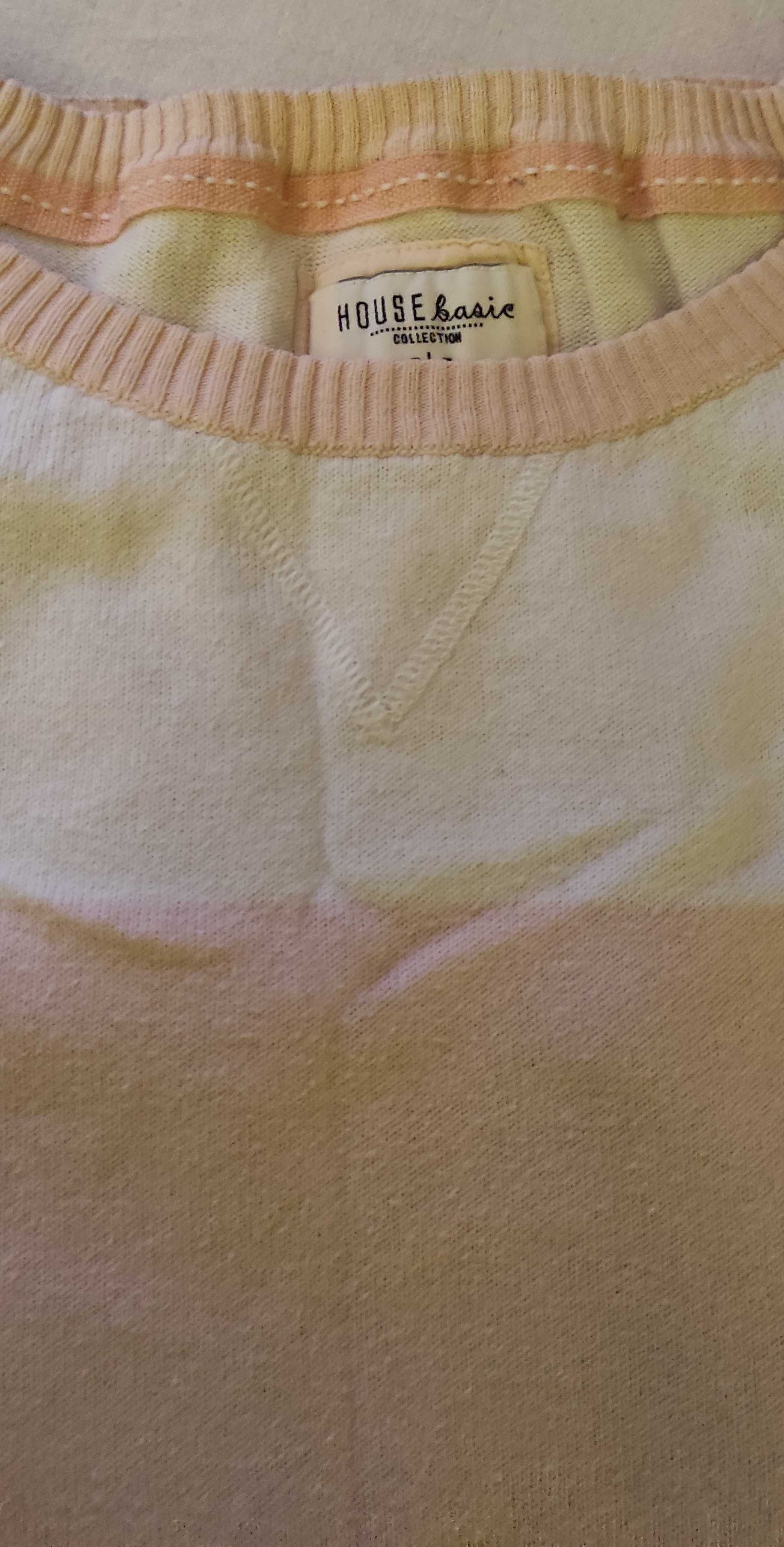 Sweterek damski biało różowy