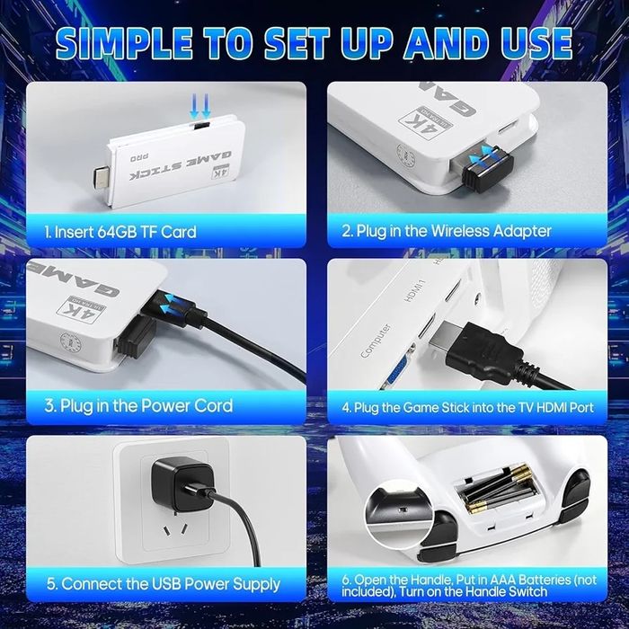 NOBES 2025 Upgrade Retro Console Game Stick, konsola do gier