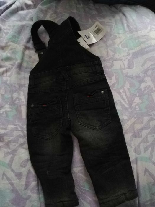 Spodnie ogrodniczki chłopięce na podszewce rozmiar 74