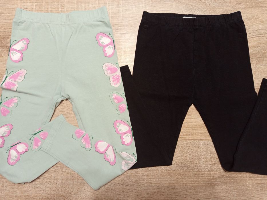 Zestaw 2x leginsy spodnie dziewczęce r. 116