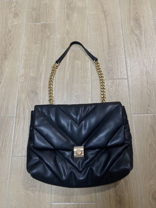 Accessorize сумка черная женская стеганая