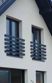 Balkony francuskie, Balustrady, Aluminium