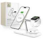 Tech-Protect Qi15W-A45/3In1 Magnetic Magsafe Wireless Charger White