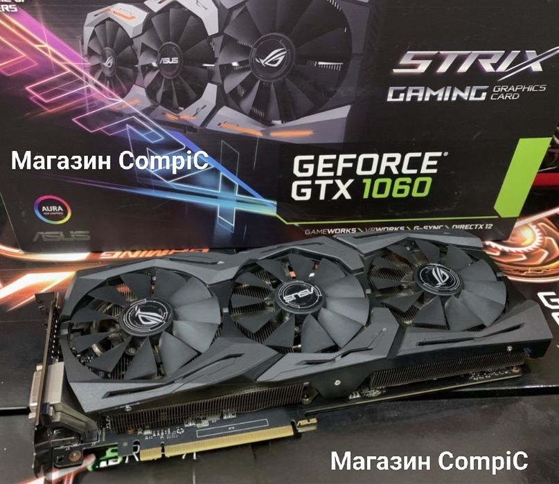 Топовая ASUS ROG STRIX GTX 1060-6Gb Магазин CompiC