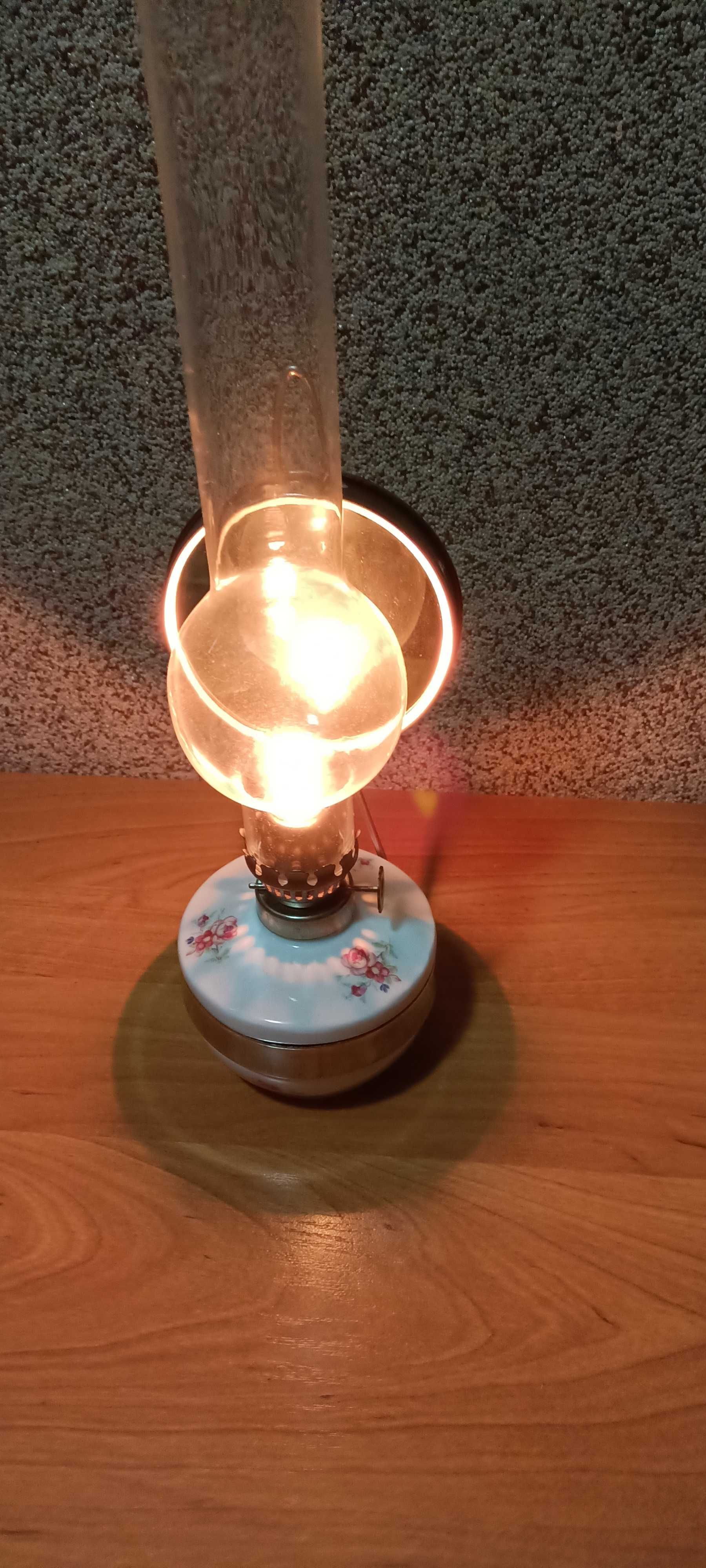 Lampa Naftowa Porcelanka Kompletna Piękna  Okazja