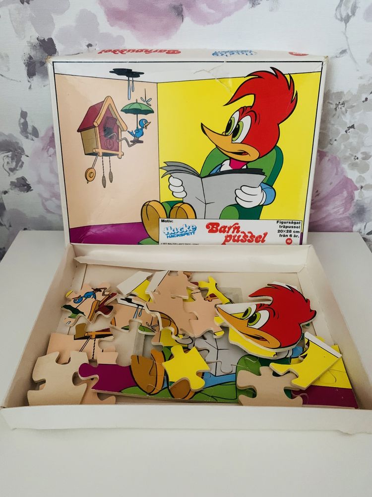 Puzzle drewnine Woody Woodpecker, Dzięcioł Woody, vintage