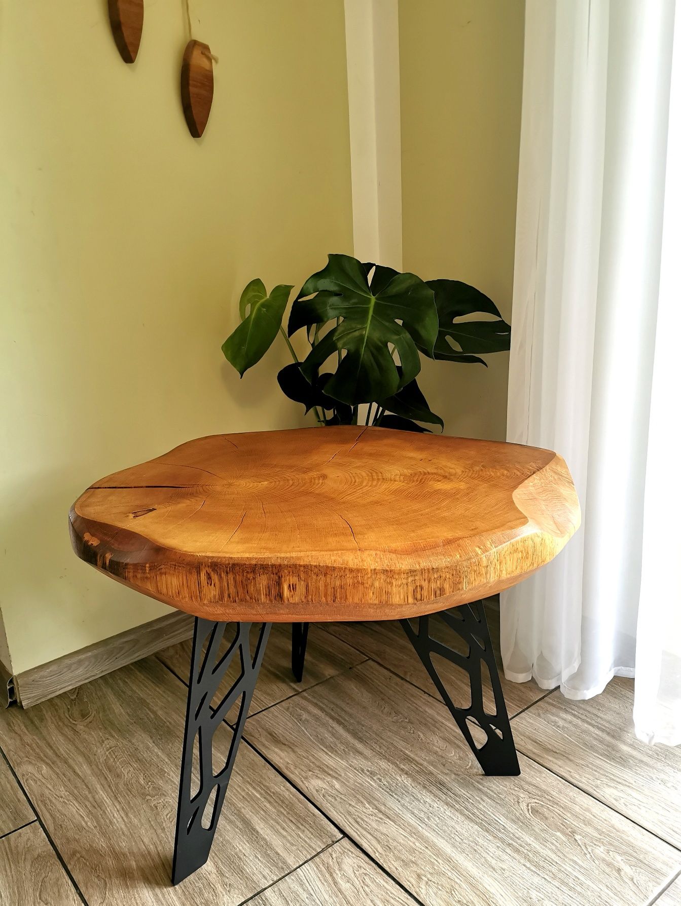 Stolik kawowy loft dąb okrągły